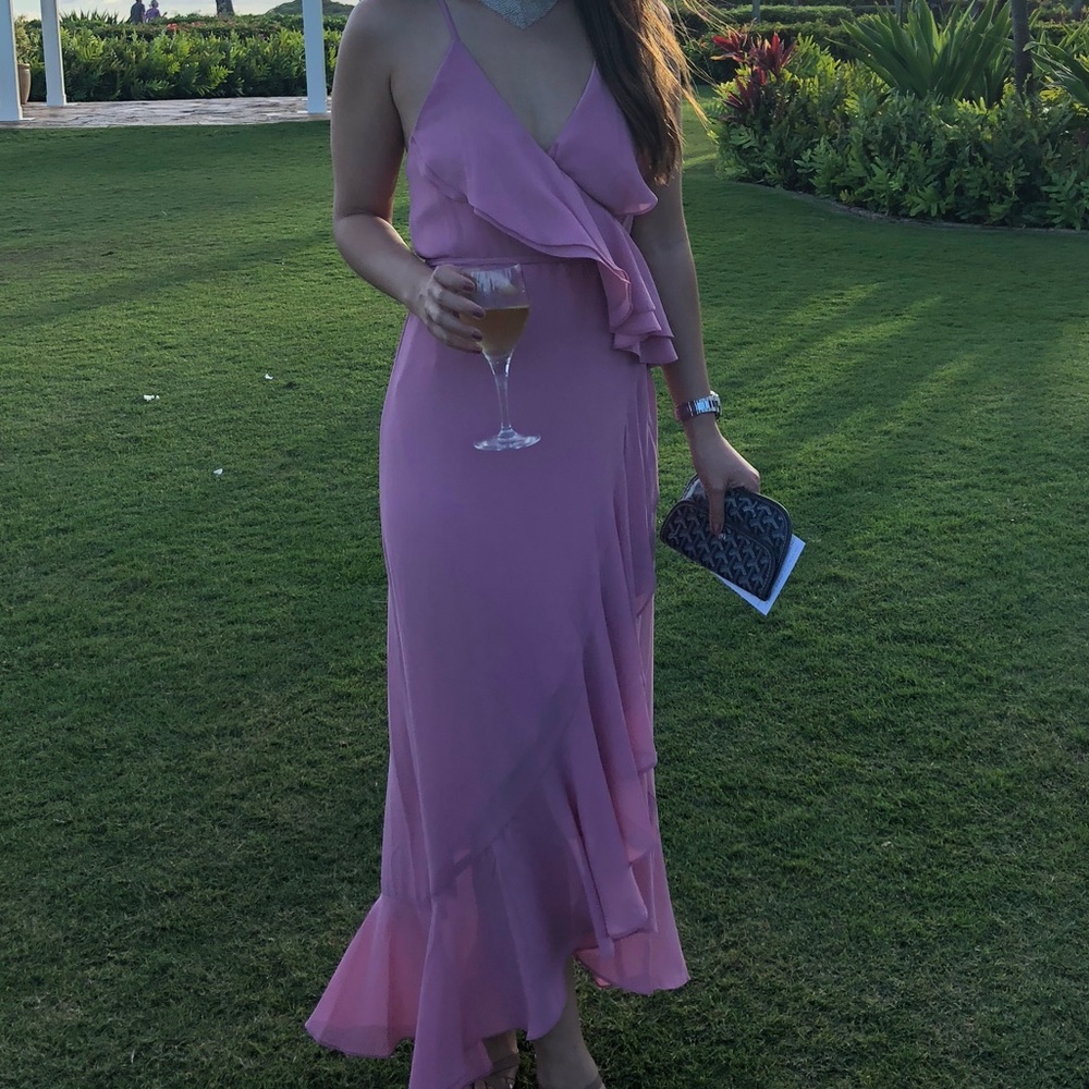 Wayf wrap high-low dress